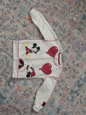 Disney Cream Kids Sweatshirt with Red Mickey & Minnie Balloons - Size 4t